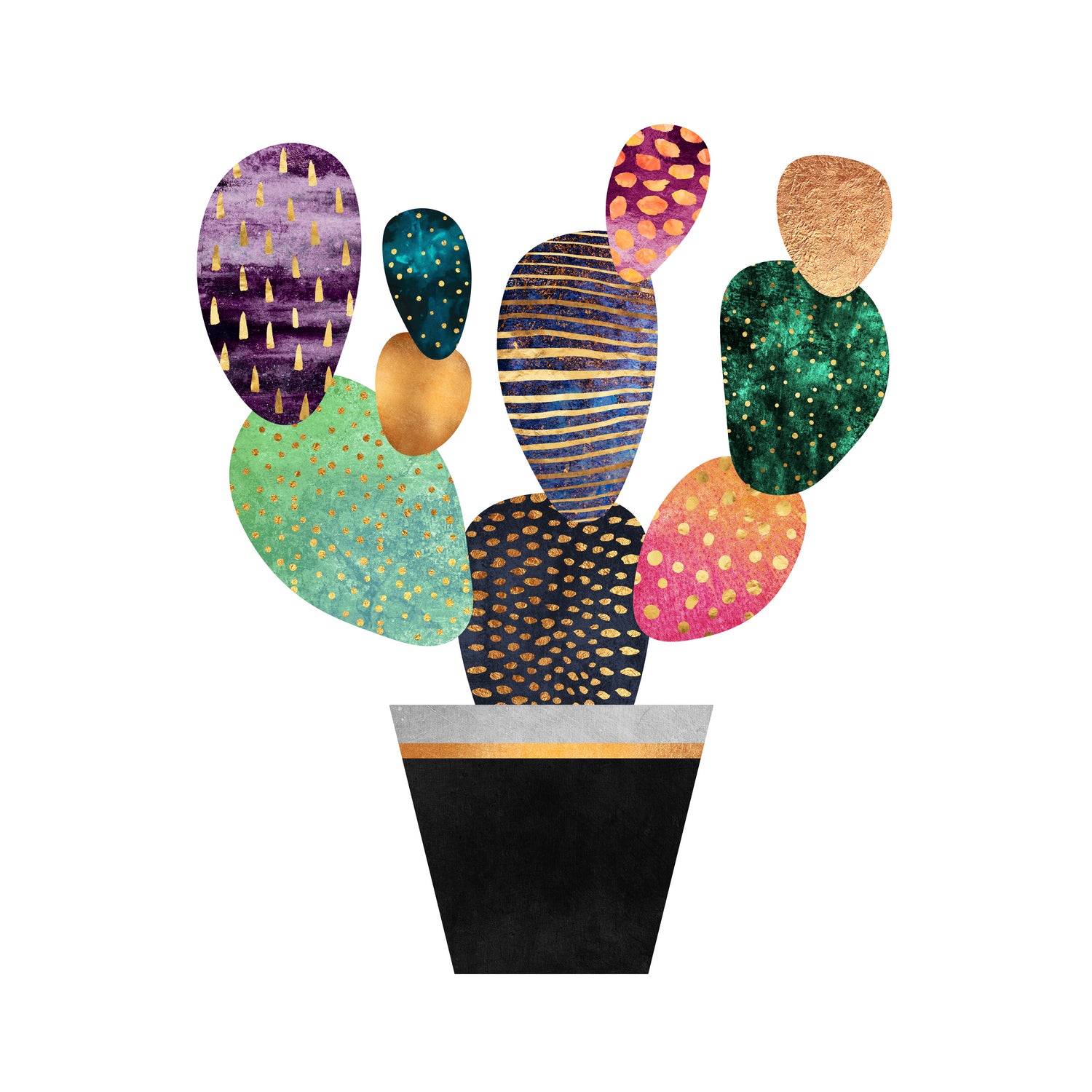 Pretty Cactus by Elisabeth Fredriksson on GIANT ART - blue mixed media