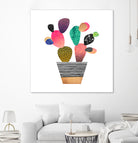 Happy Cactus by Elisabeth Fredriksson on GIANT ART - pink mixed media