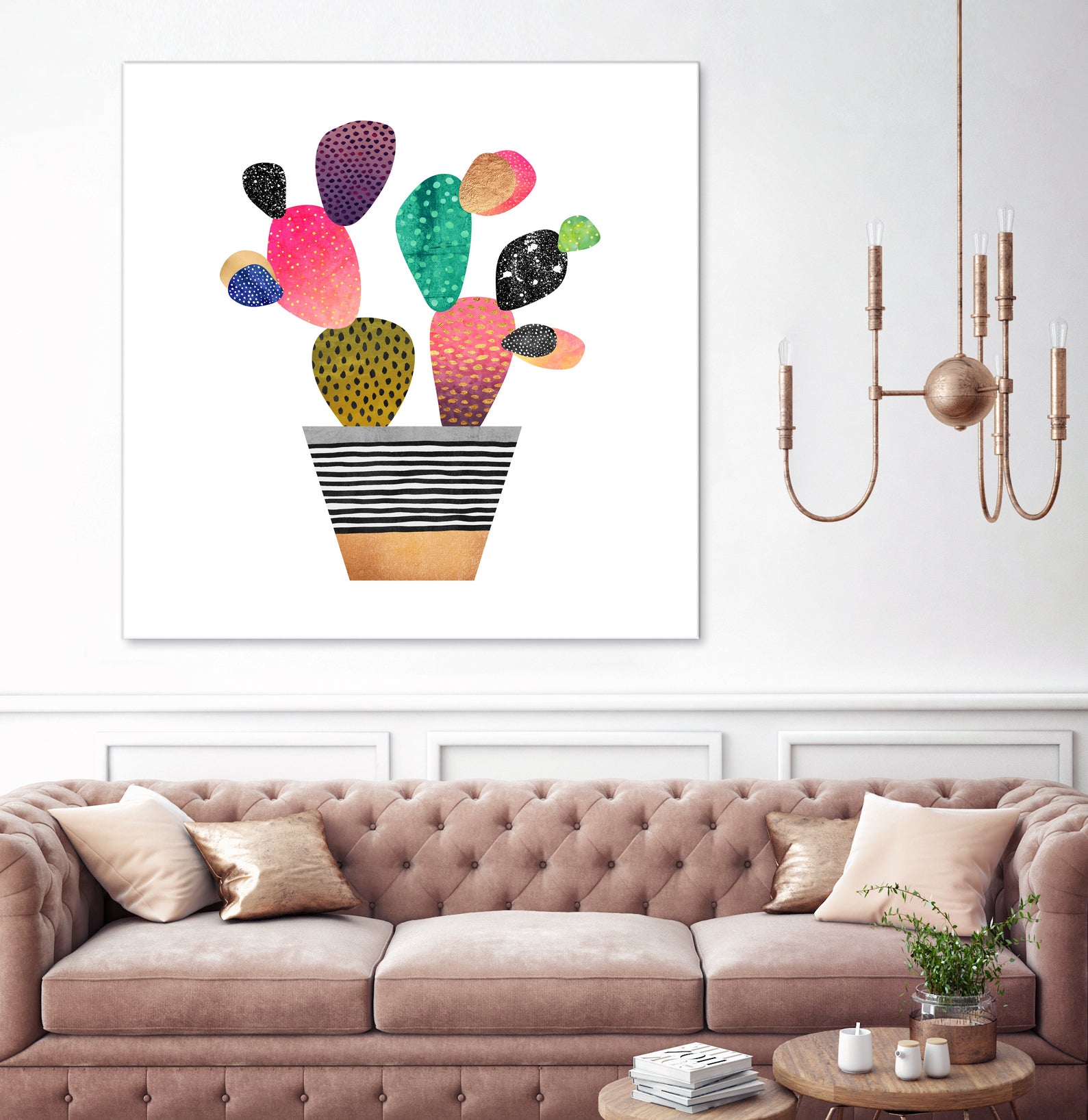 Happy Cactus by Elisabeth Fredriksson on GIANT ART - pink mixed media