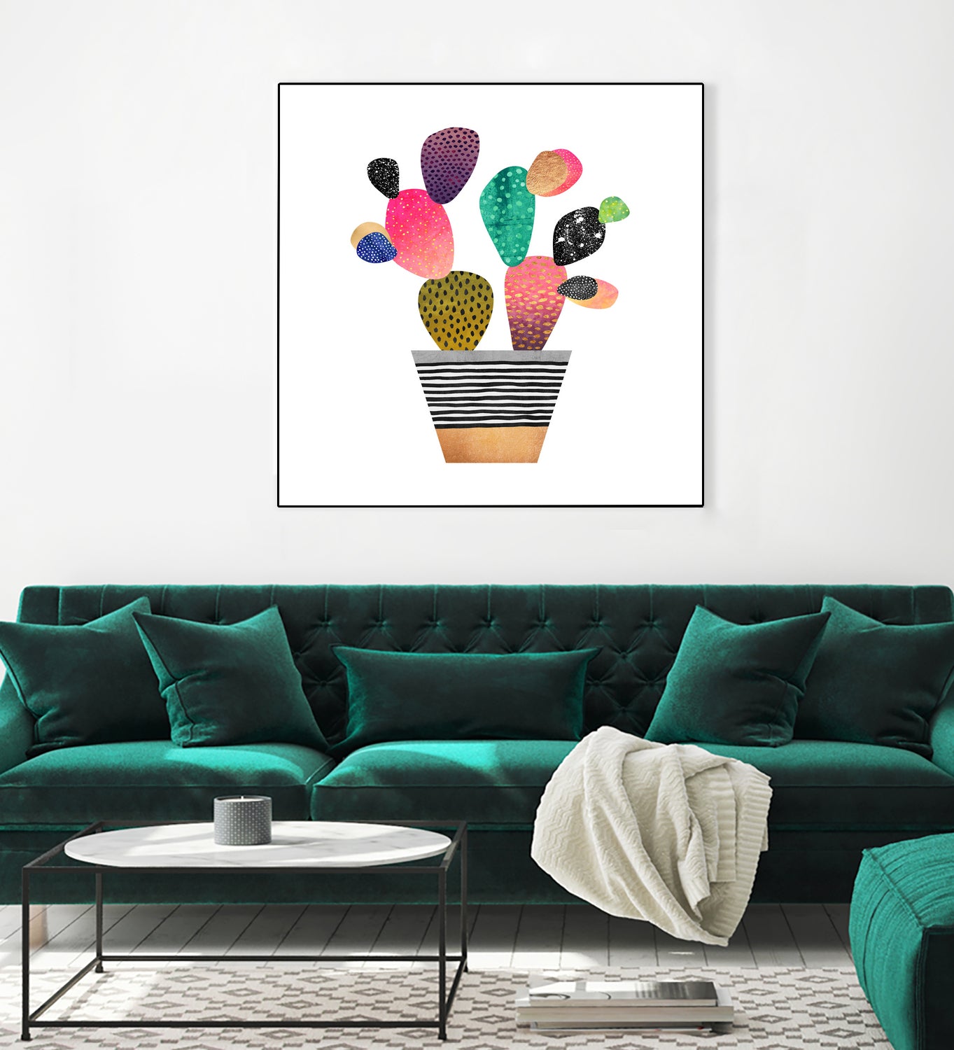 Happy Cactus by Elisabeth Fredriksson on GIANT ART - pink mixed media