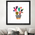 Happy Cactus by Elisabeth Fredriksson on GIANT ART - pink mixed media