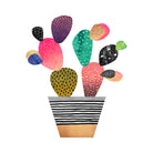 Happy Cactus by Elisabeth Fredriksson on GIANT ART - pink mixed media