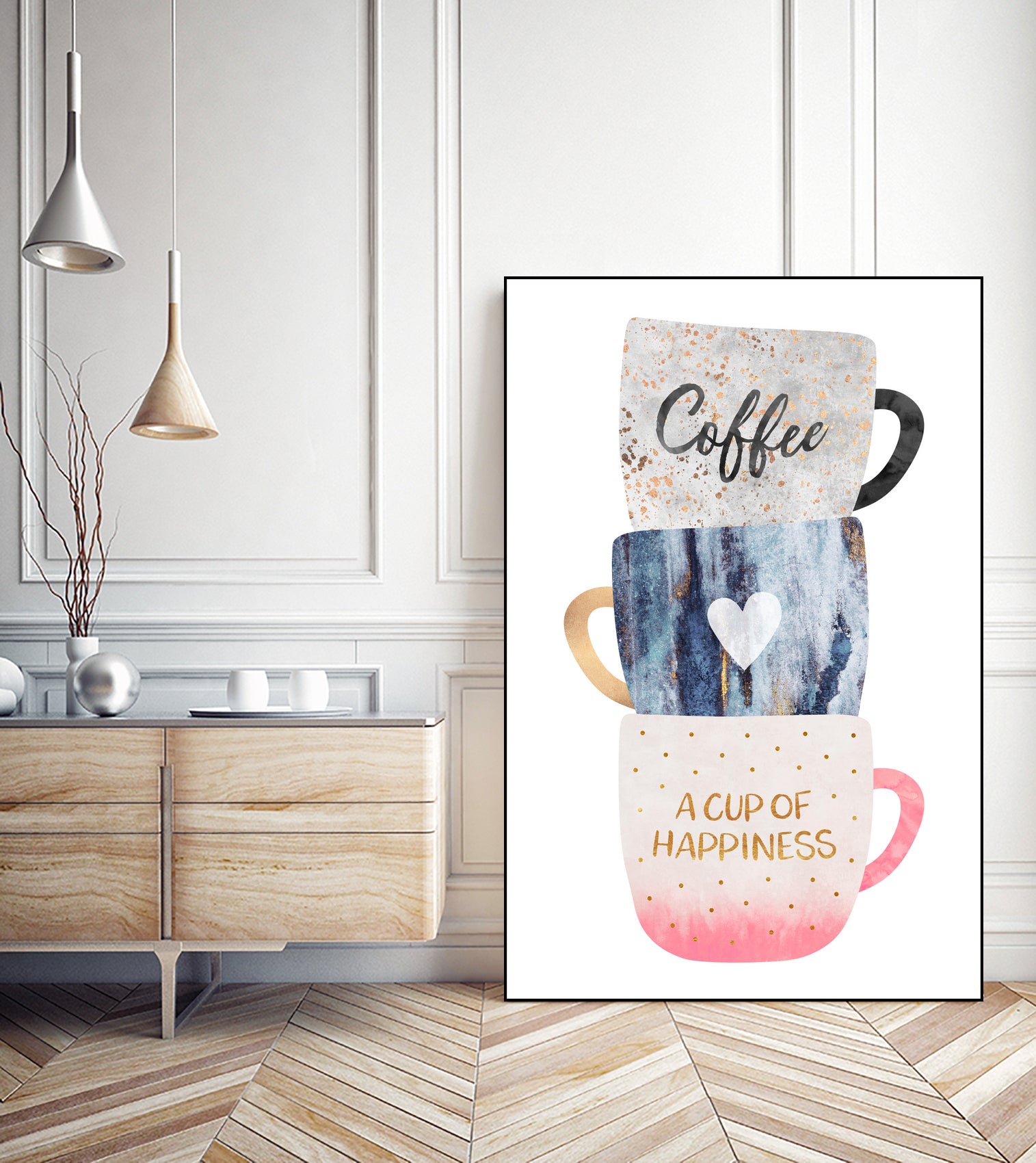 A cup of happiness by Elisabeth Fredriksson on GIANT ART - gray digital painting