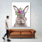 Bunny with flowers by Two Lips on GIANT ART - brown digital drawing