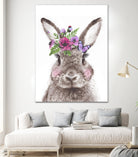 Bunny with flowers by Two Lips on GIANT ART - brown digital drawing