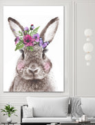 Bunny with flowers by Two Lips on GIANT ART - brown digital drawing