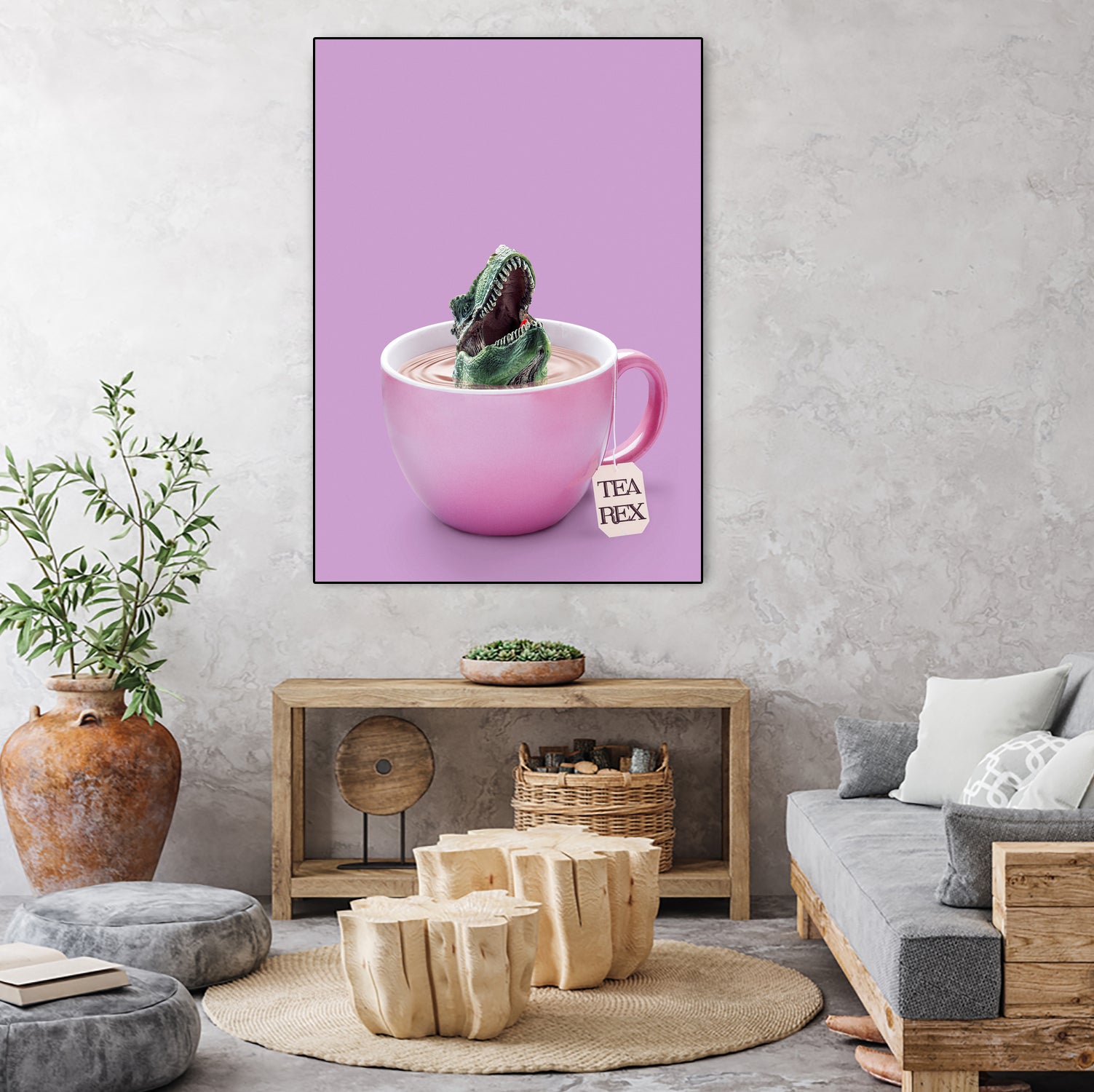 TEA-REX by Jonas Loose on GIANT ART - pink photo manipulation