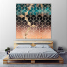 Ombre Dream Cubes by Elisabeth Fredriksson on GIANT ART - orange digital painting