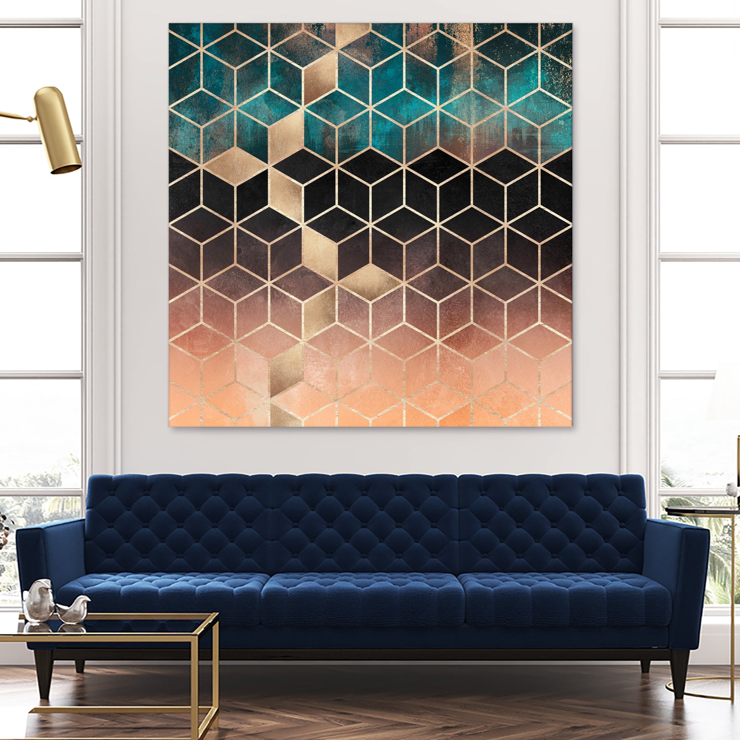 Ombre Dream Cubes by Elisabeth Fredriksson on GIANT ART - orange digital painting