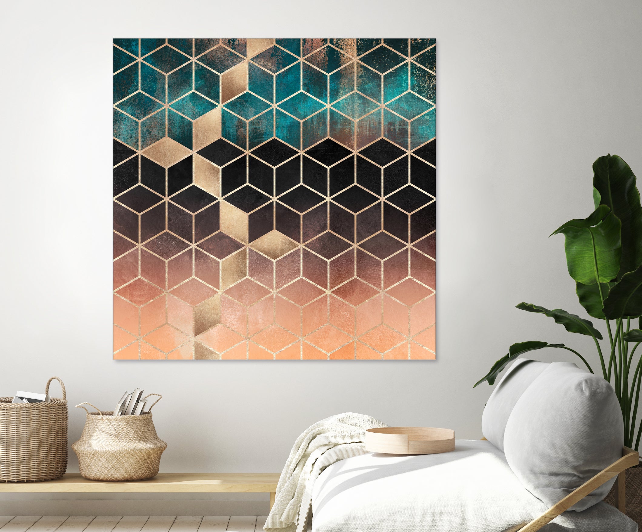 Ombre Dream Cubes by Elisabeth Fredriksson on GIANT ART - orange digital painting