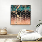 Ombre Dream Cubes by Elisabeth Fredriksson on GIANT ART - orange digital painting