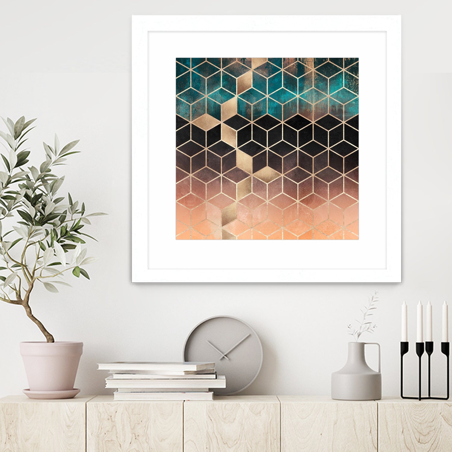 Ombre Dream Cubes by Elisabeth Fredriksson on GIANT ART - orange digital painting