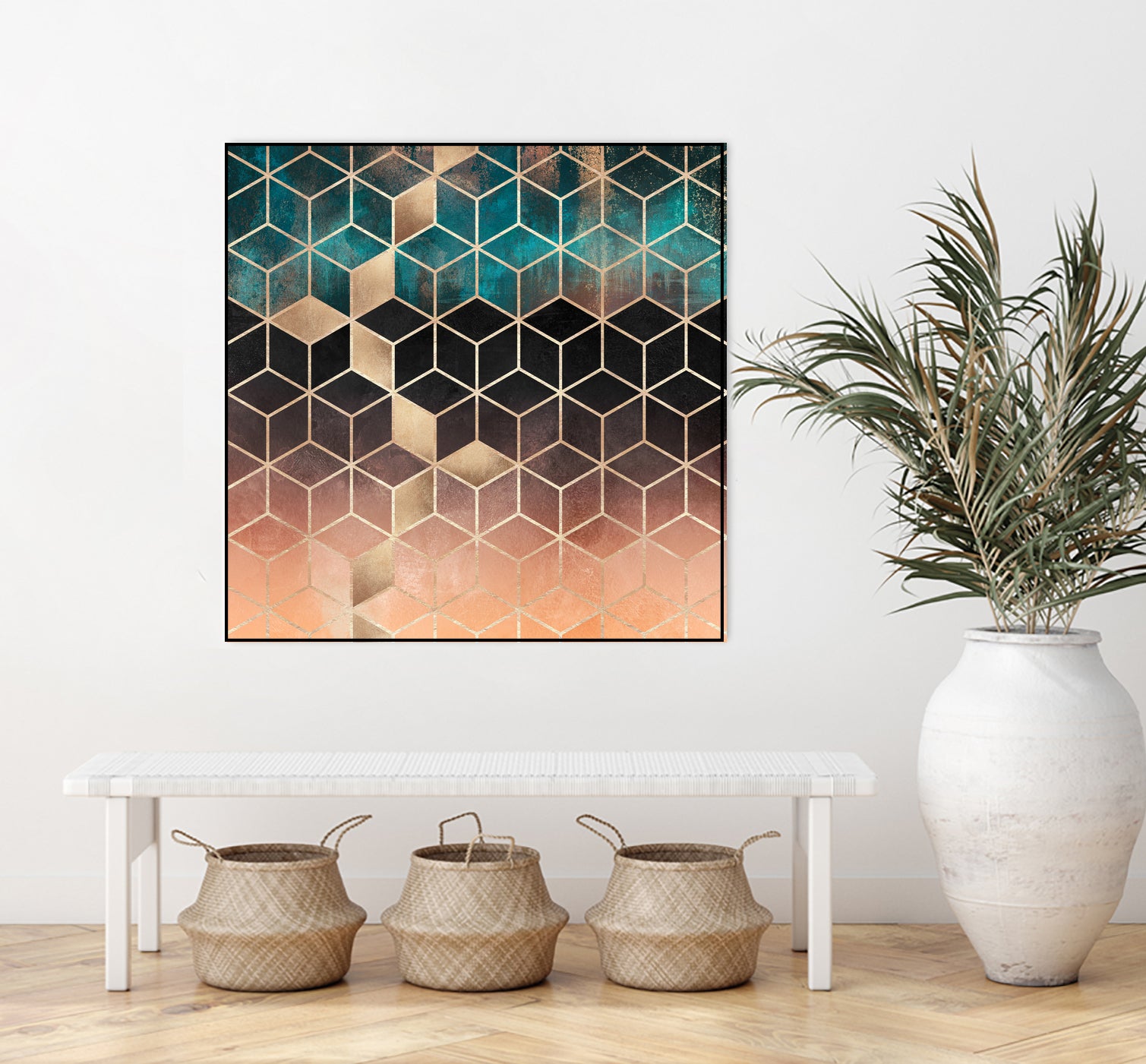 Ombre Dream Cubes by Elisabeth Fredriksson on GIANT ART - orange digital painting