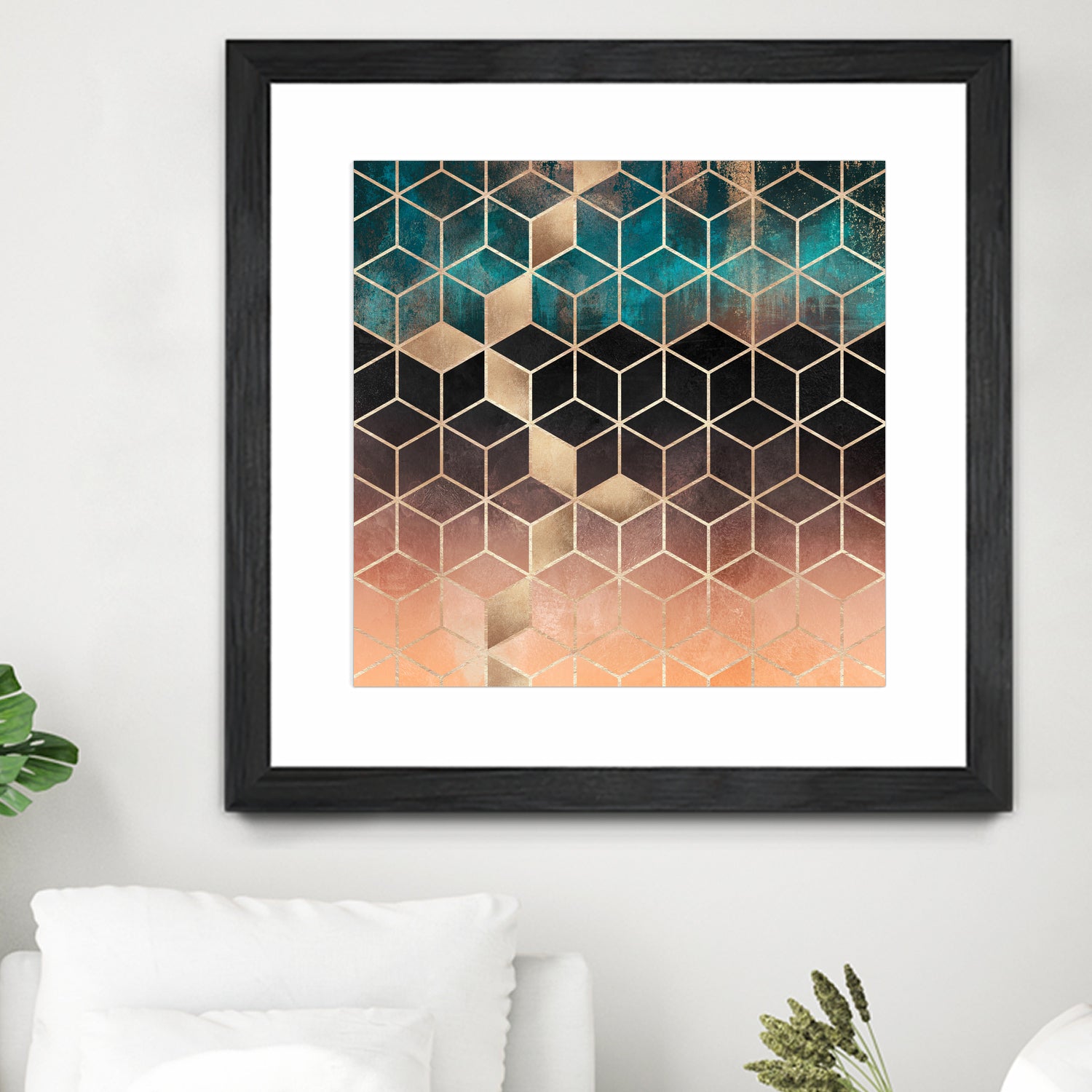 Ombre Dream Cubes by Elisabeth Fredriksson on GIANT ART - orange digital painting