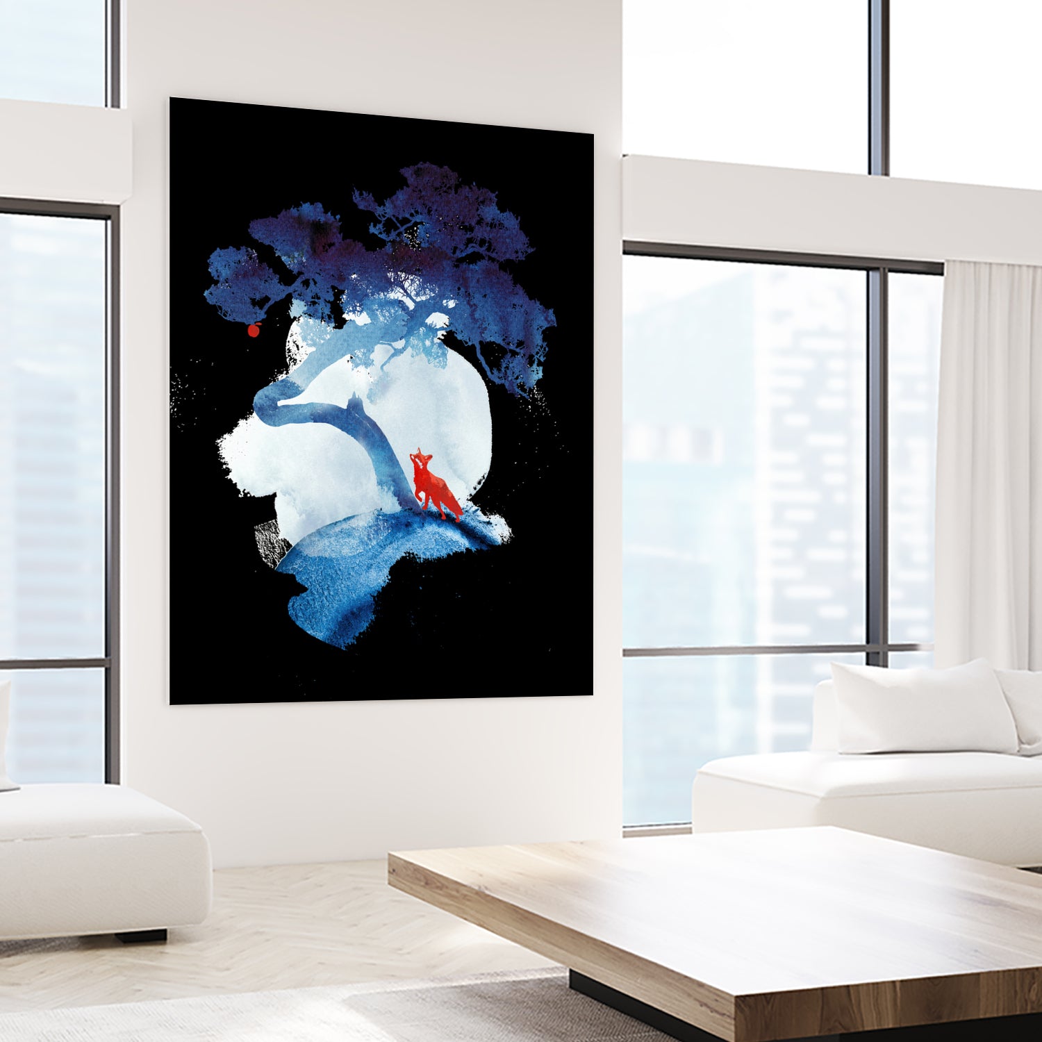 The last apple tree by Robert Farkas on GIANT ART - blue digital painting