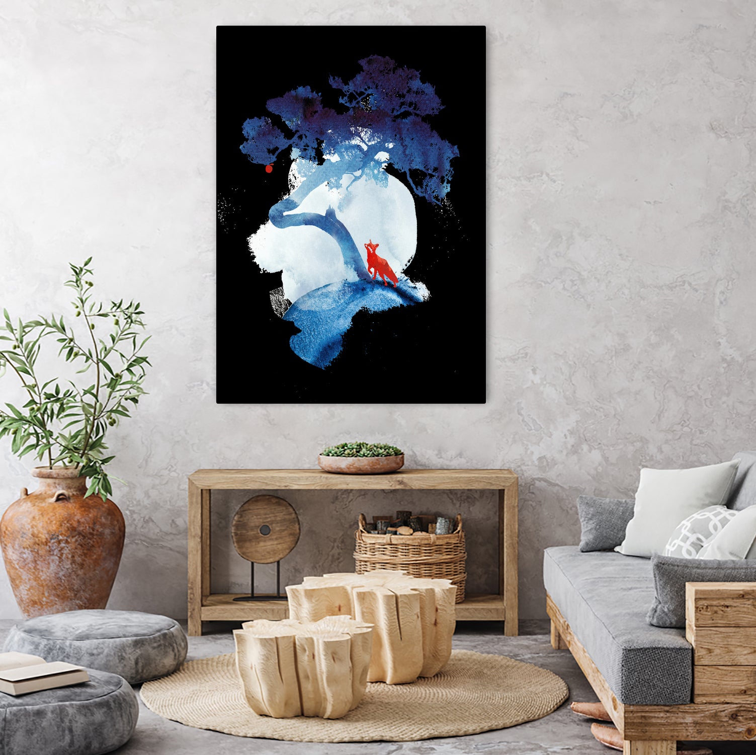 The last apple tree by Robert Farkas on GIANT ART - blue digital painting