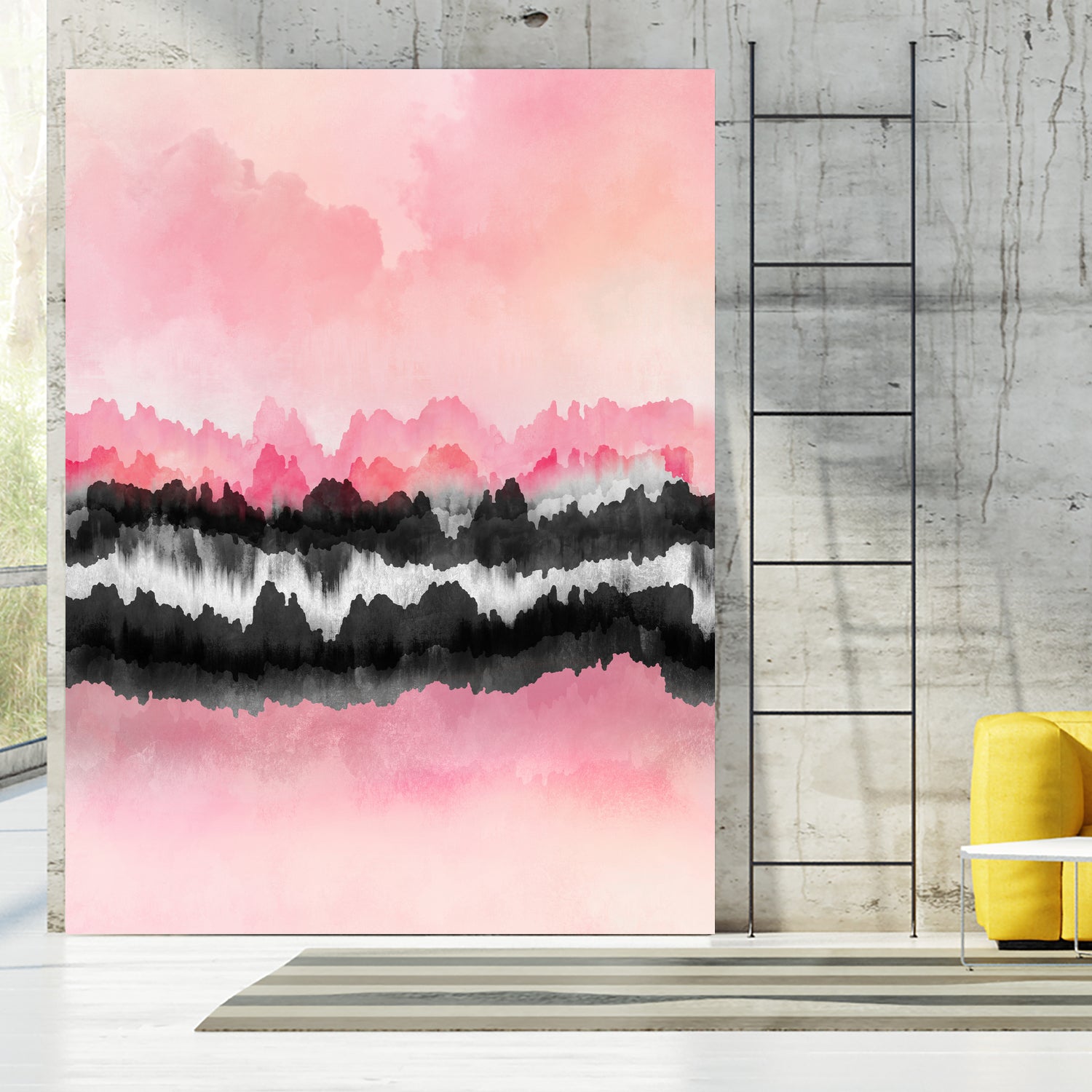 Pink Mountains by Elisabeth Fredriksson on GIANT ART - pink digital painting