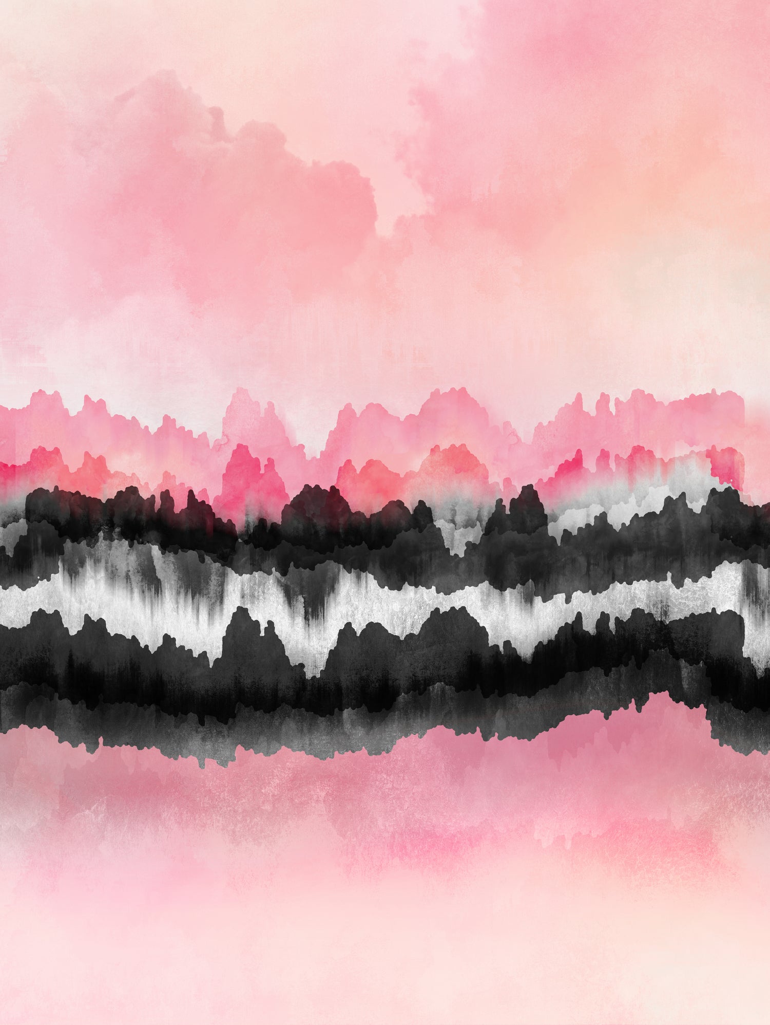 Pink Mountains by Elisabeth Fredriksson on GIANT ART - pink digital painting