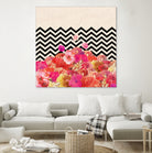 Chevron Flora II by Bianca Green on GIANT ART - red photo illustration