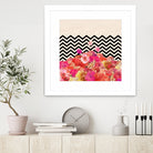 Chevron Flora II by Bianca Green on GIANT ART - red photo illustration