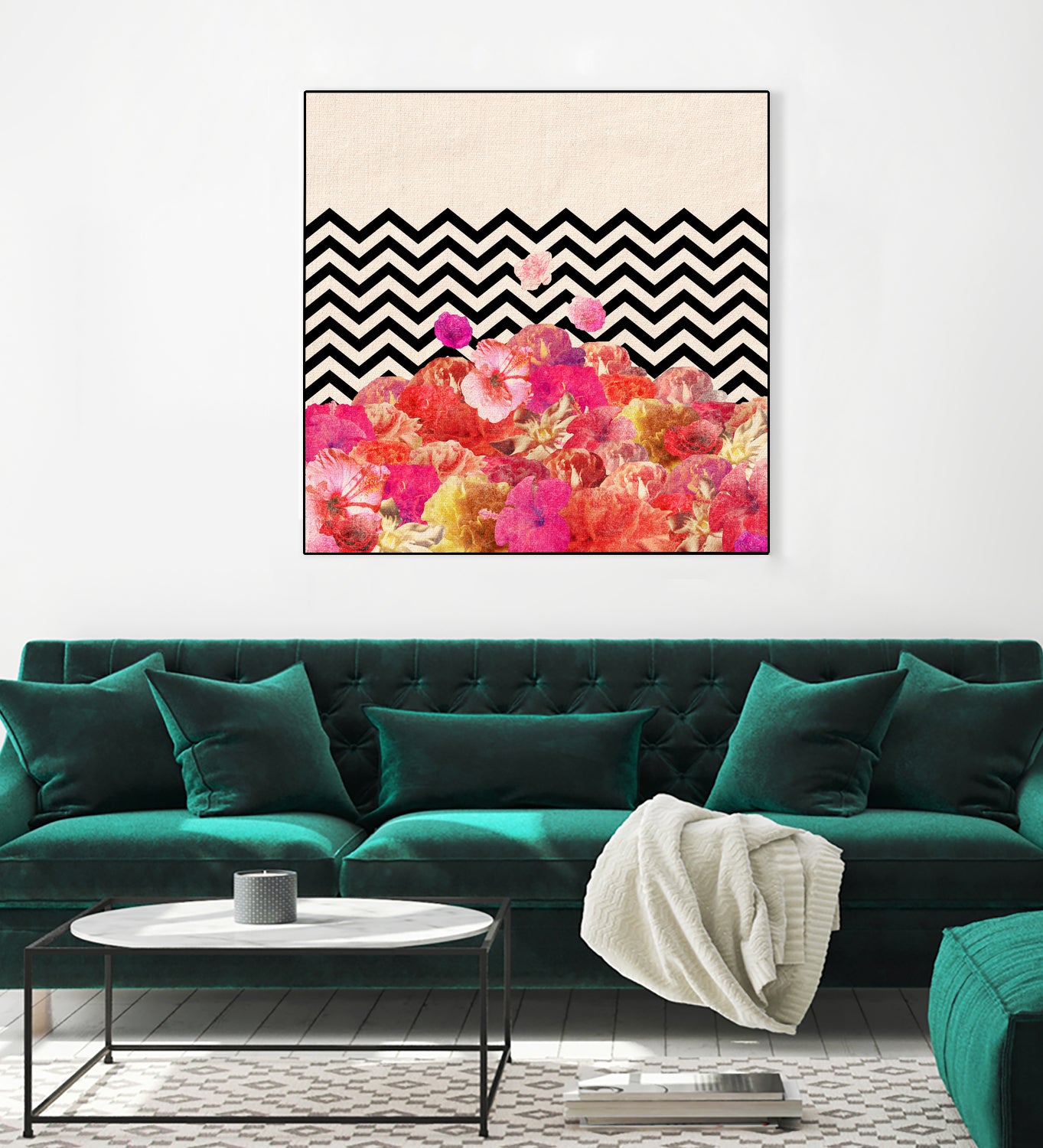 Chevron Flora II by Bianca Green on GIANT ART - red photo illustration