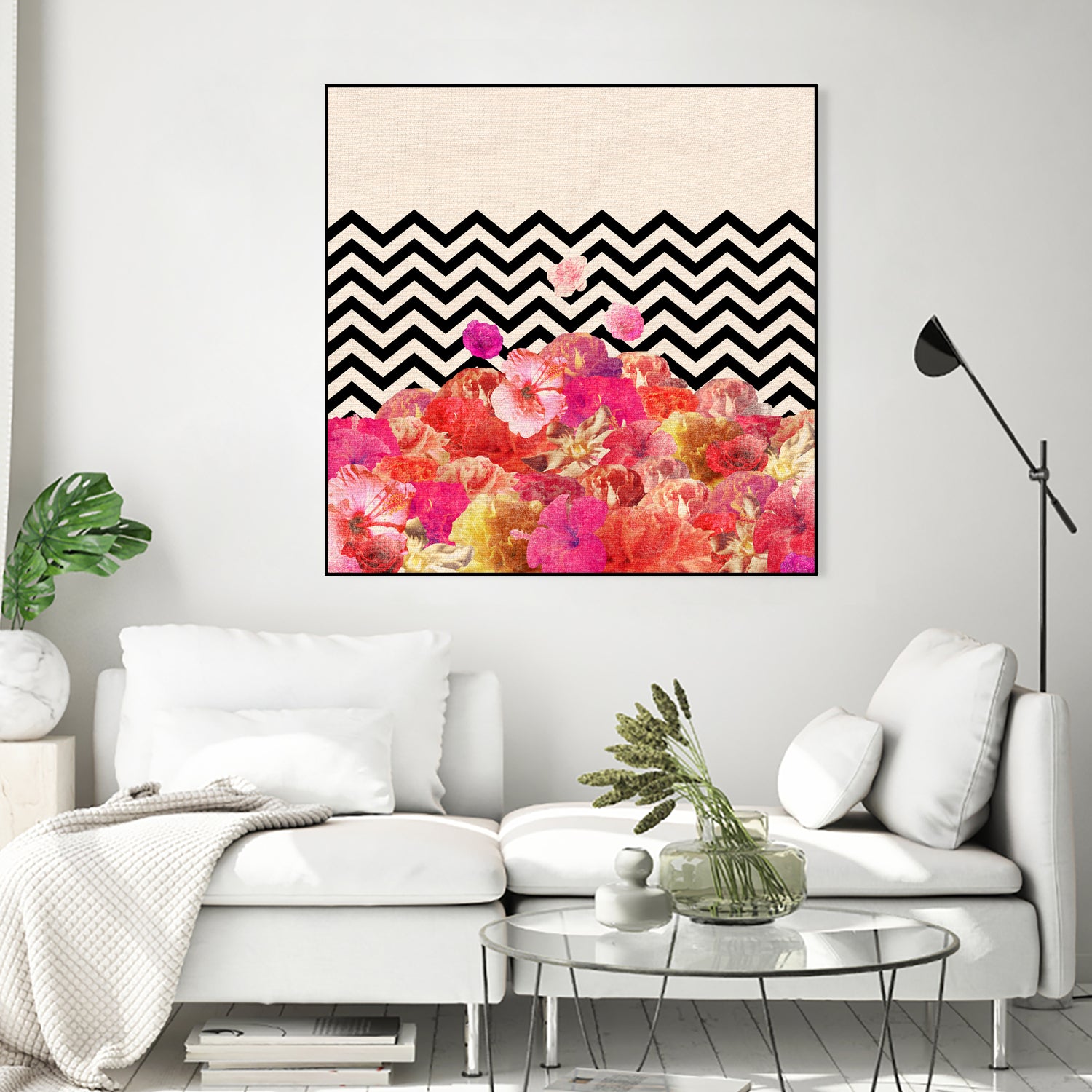 Chevron Flora II by Bianca Green on GIANT ART - red photo illustration