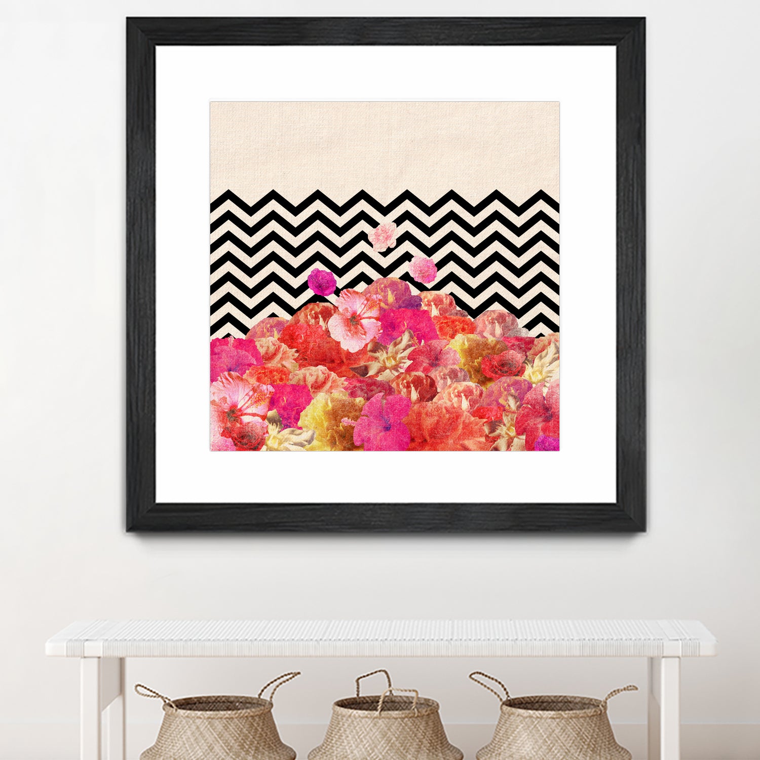 Chevron Flora II by Bianca Green on GIANT ART - red photo illustration