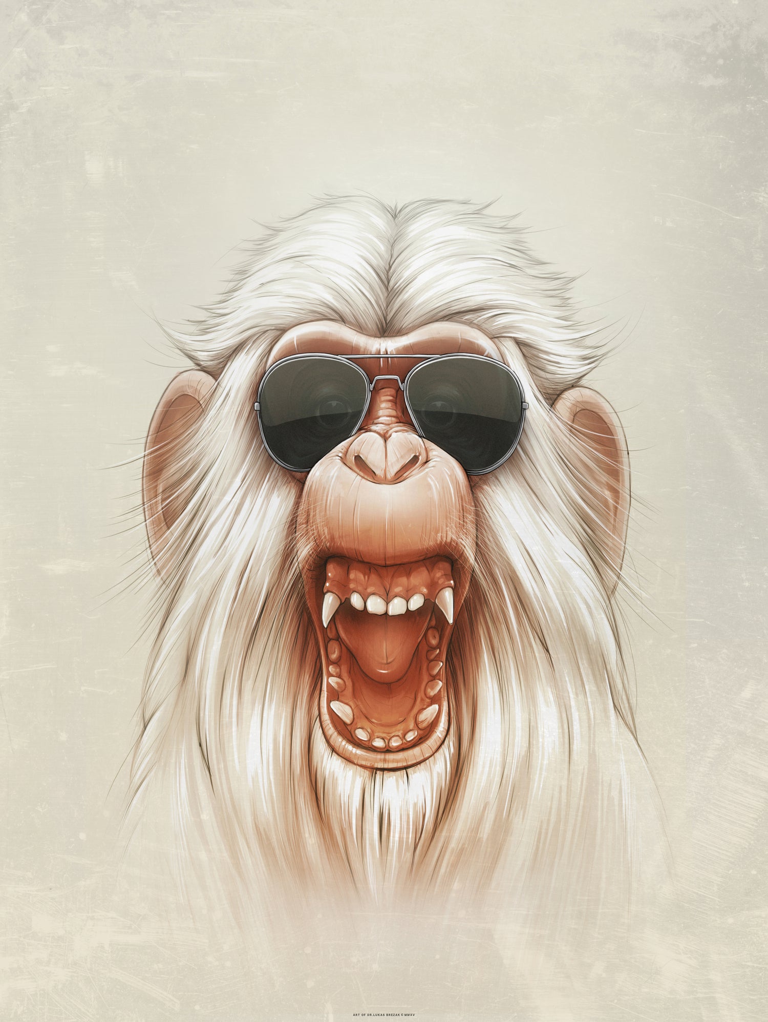 The Great White Angry Monkey by Lukáš Brežák on GIANT ART - white digital painting