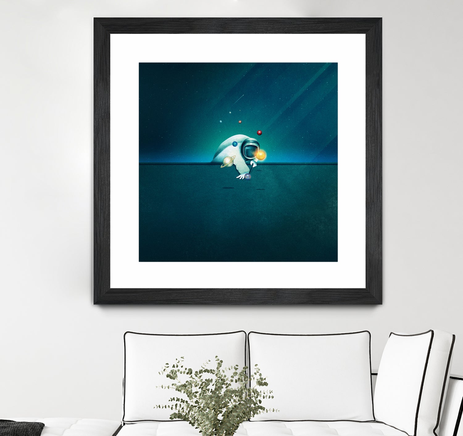 Astronaut Billards by Romina Lutz on GIANT ART - green digital painting