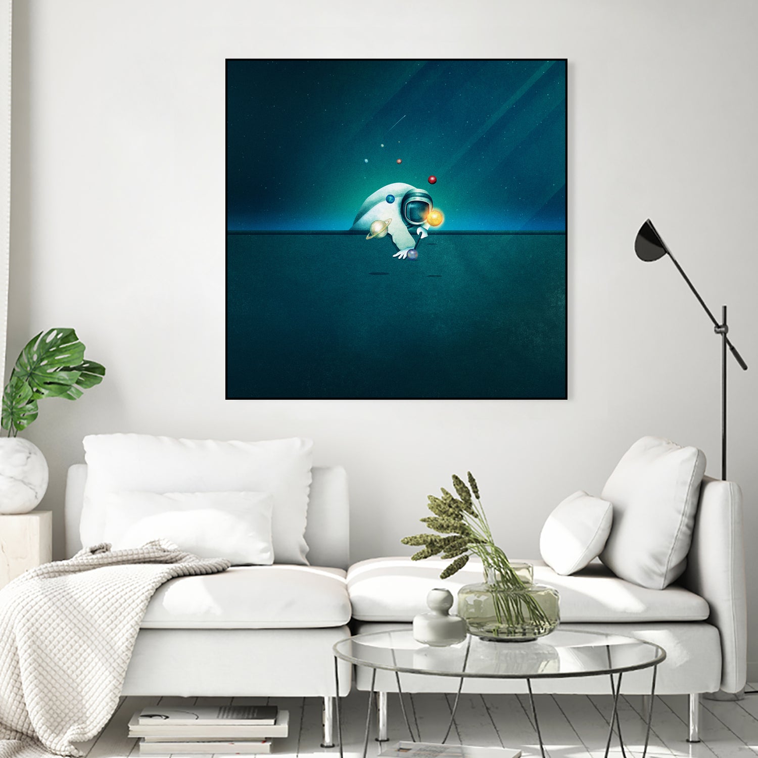 Astronaut Billards by Romina Lutz on GIANT ART - green digital painting