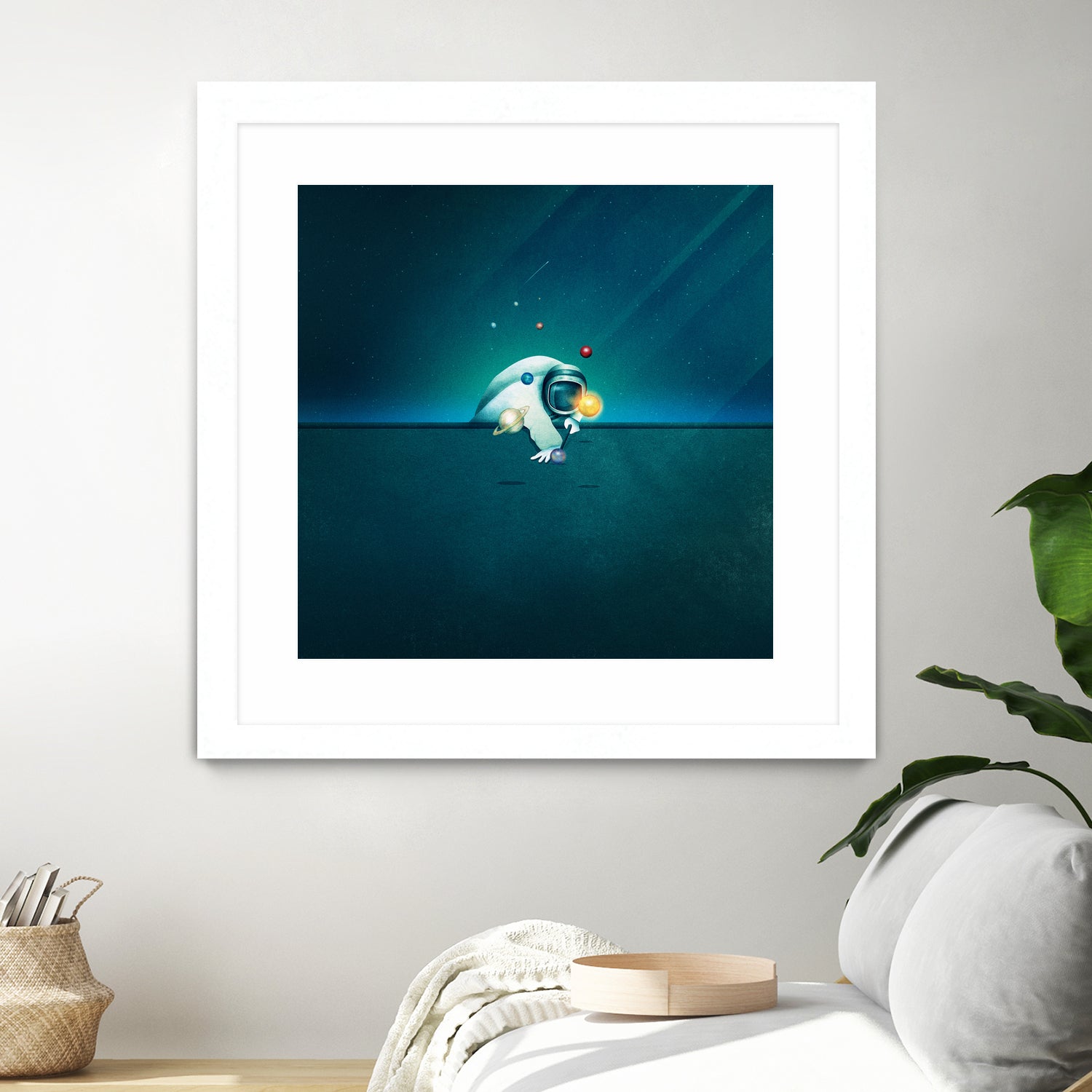 Astronaut Billards by Romina Lutz on GIANT ART - green digital painting