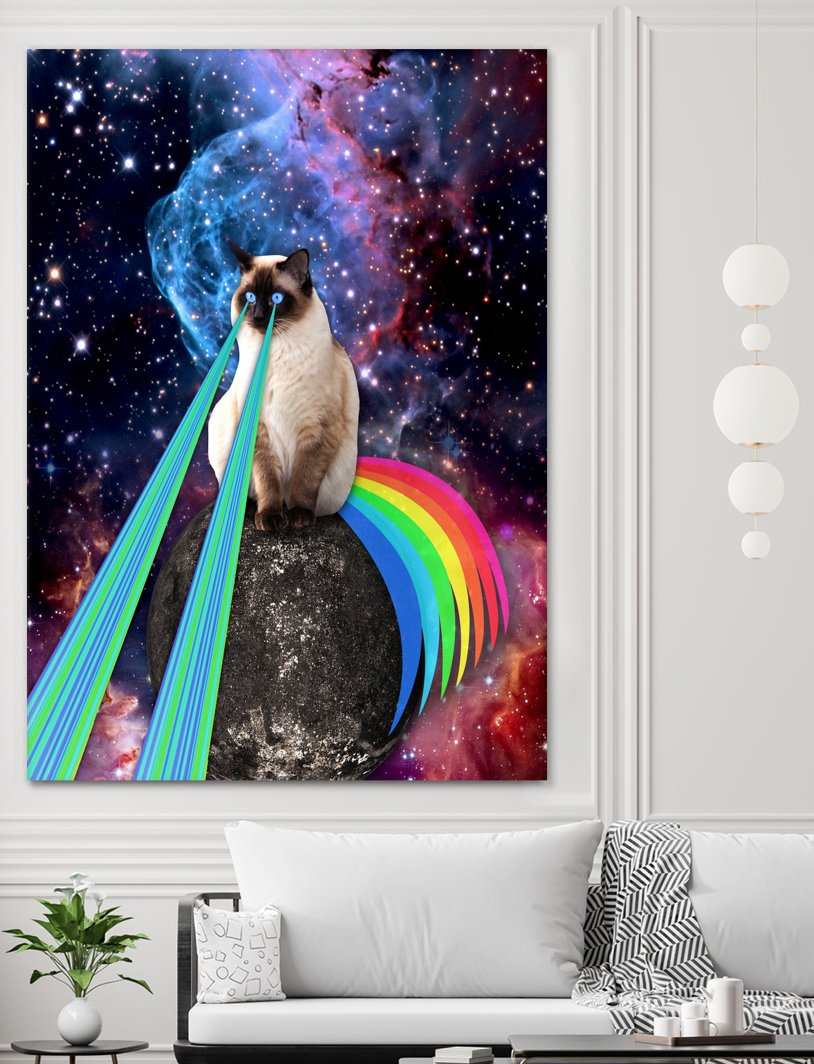 SIAMESE LASER CAT by Gloria Sánchez on GIANT ART - blue photo illustration