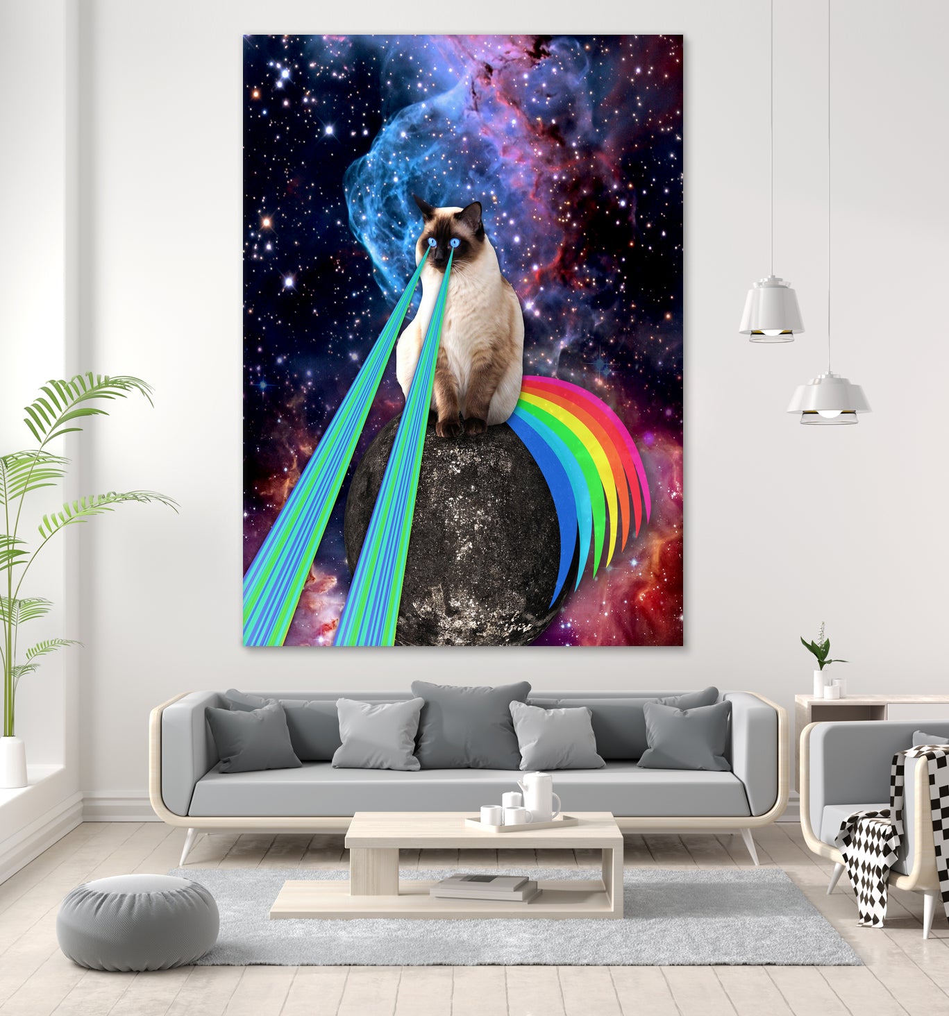 SIAMESE LASER CAT by Gloria Sánchez on GIANT ART - blue photo illustration