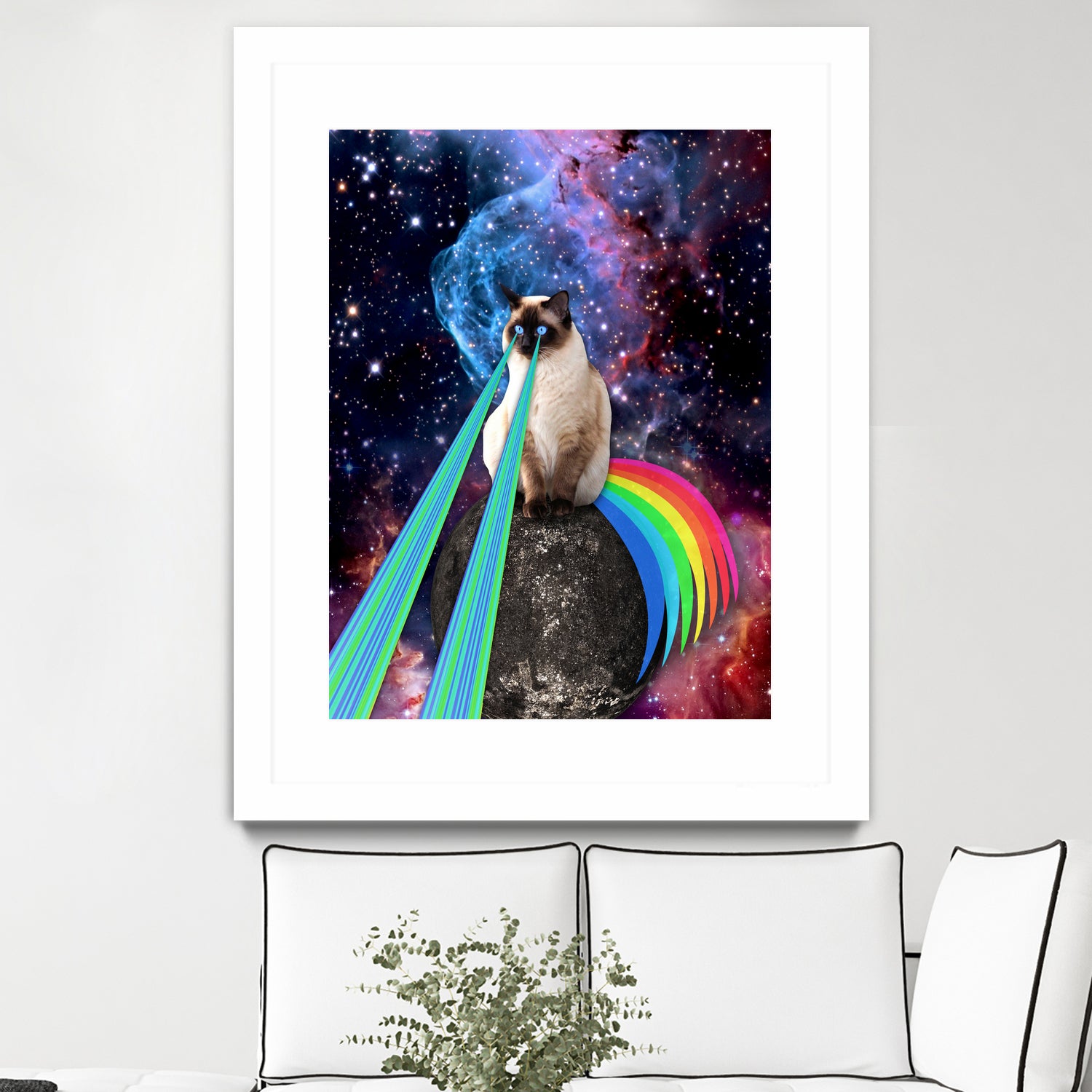 SIAMESE LASER CAT by Gloria Sánchez on GIANT ART - blue photo illustration