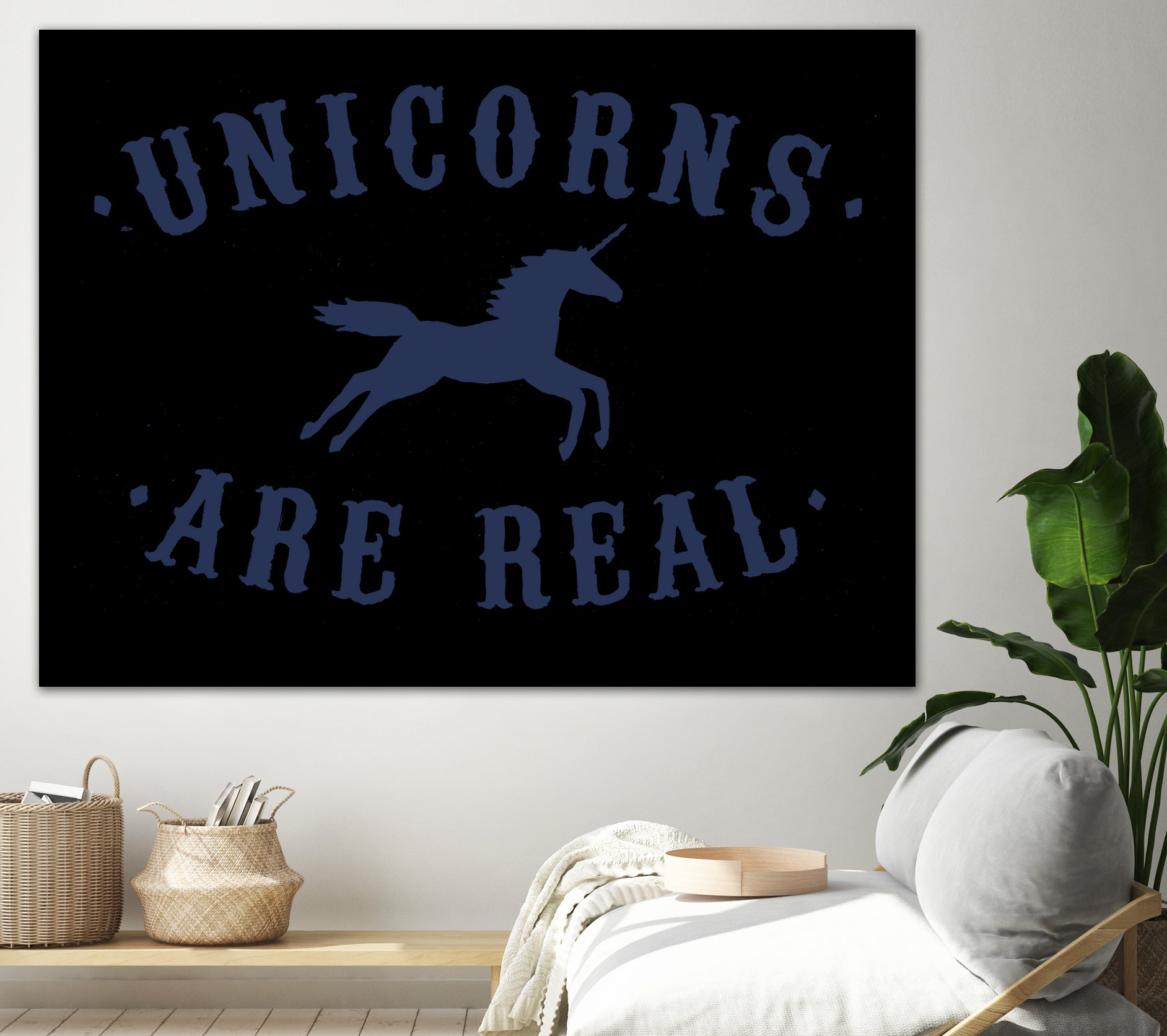 Unicorns are Real by Florent Bodart on GIANT ART - blue digital painting