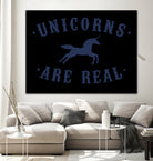 Unicorns are Real by Florent Bodart on GIANT ART - blue digital painting