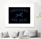 Unicorns are Real by Florent Bodart on GIANT ART - blue digital painting