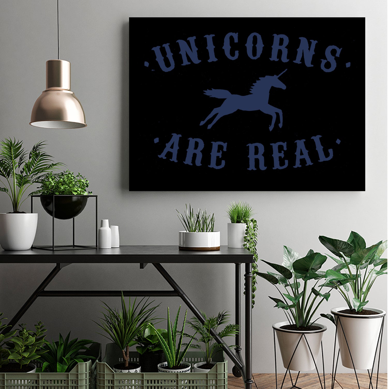 Unicorns are Real by Florent Bodart on GIANT ART - blue digital painting