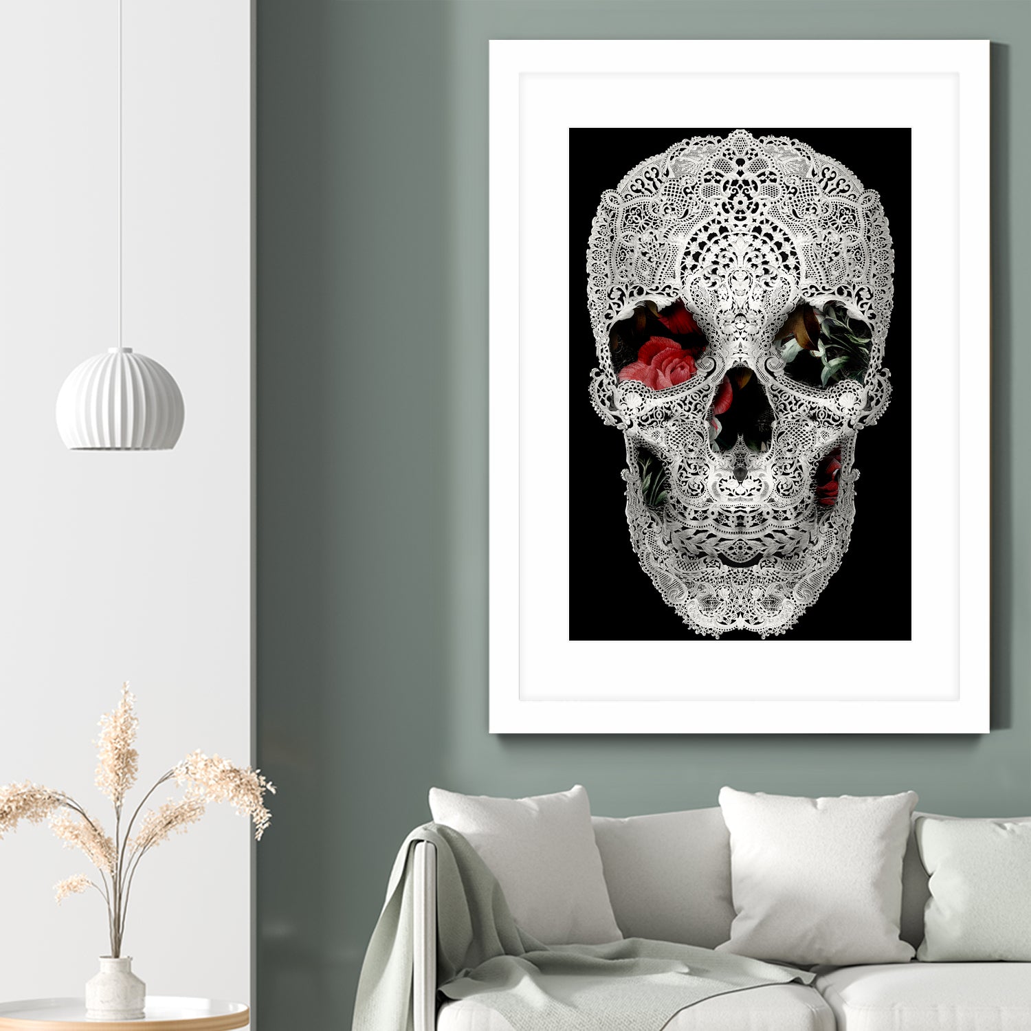 lace skull 2 light 6000 by Ali Gulec on GIANT ART - white digital drawing