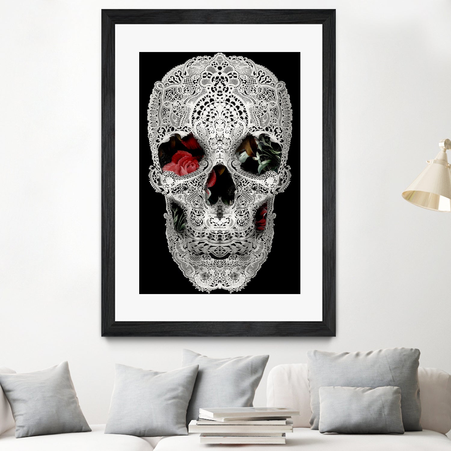 lace skull 2 light 6000 by Ali Gulec on GIANT ART - white digital drawing