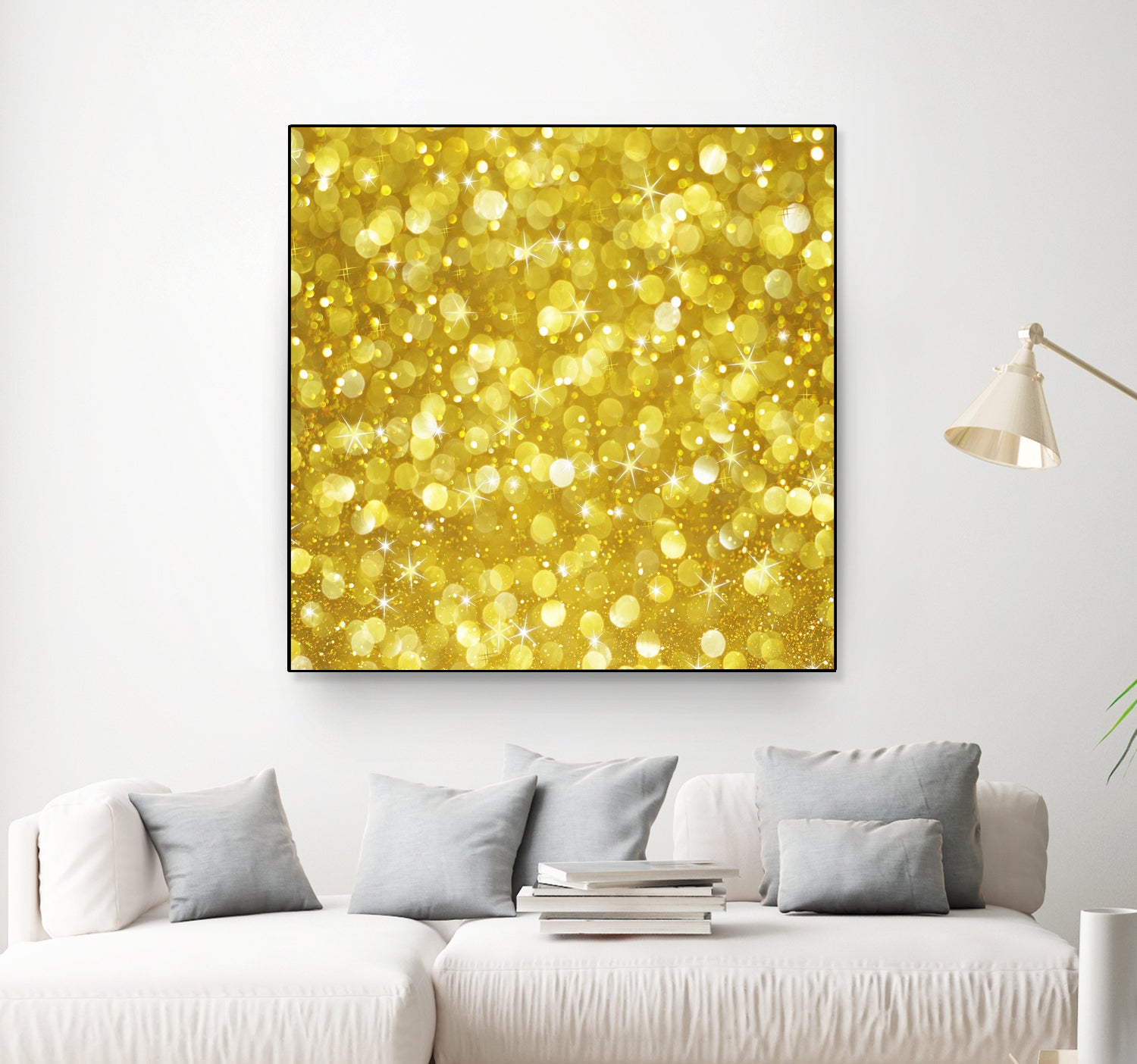 Glam gold bokeh glitter by dushan Medich on GIANT ART - yellow digital painting