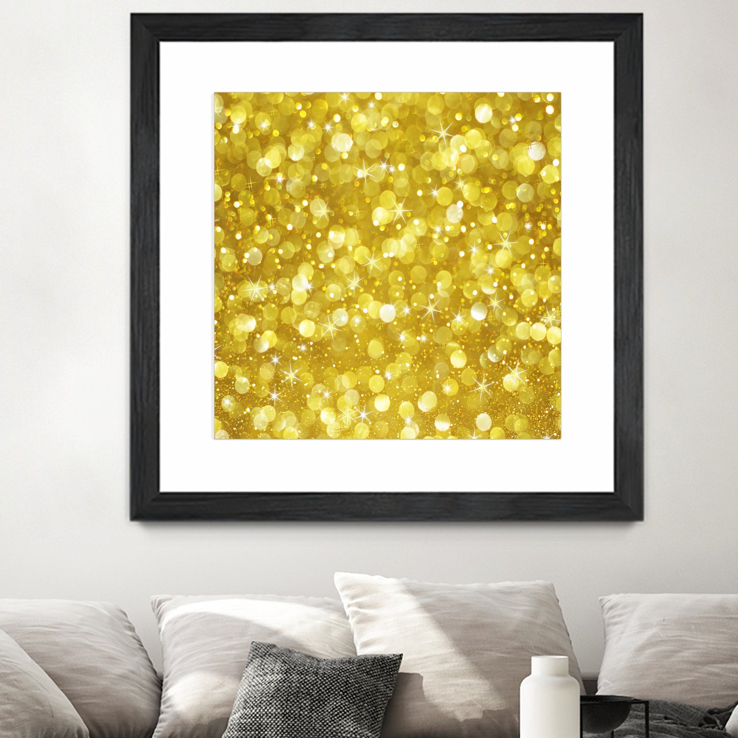 Glam gold bokeh glitter by dushan Medich on GIANT ART - yellow digital painting