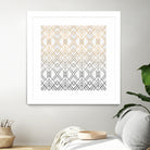 Gold And Grey Geo by Elisabeth Fredriksson on GIANT ART - white digital painting