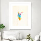 Sunny Stag by Robert Farkas on GIANT ART - orange digital painting