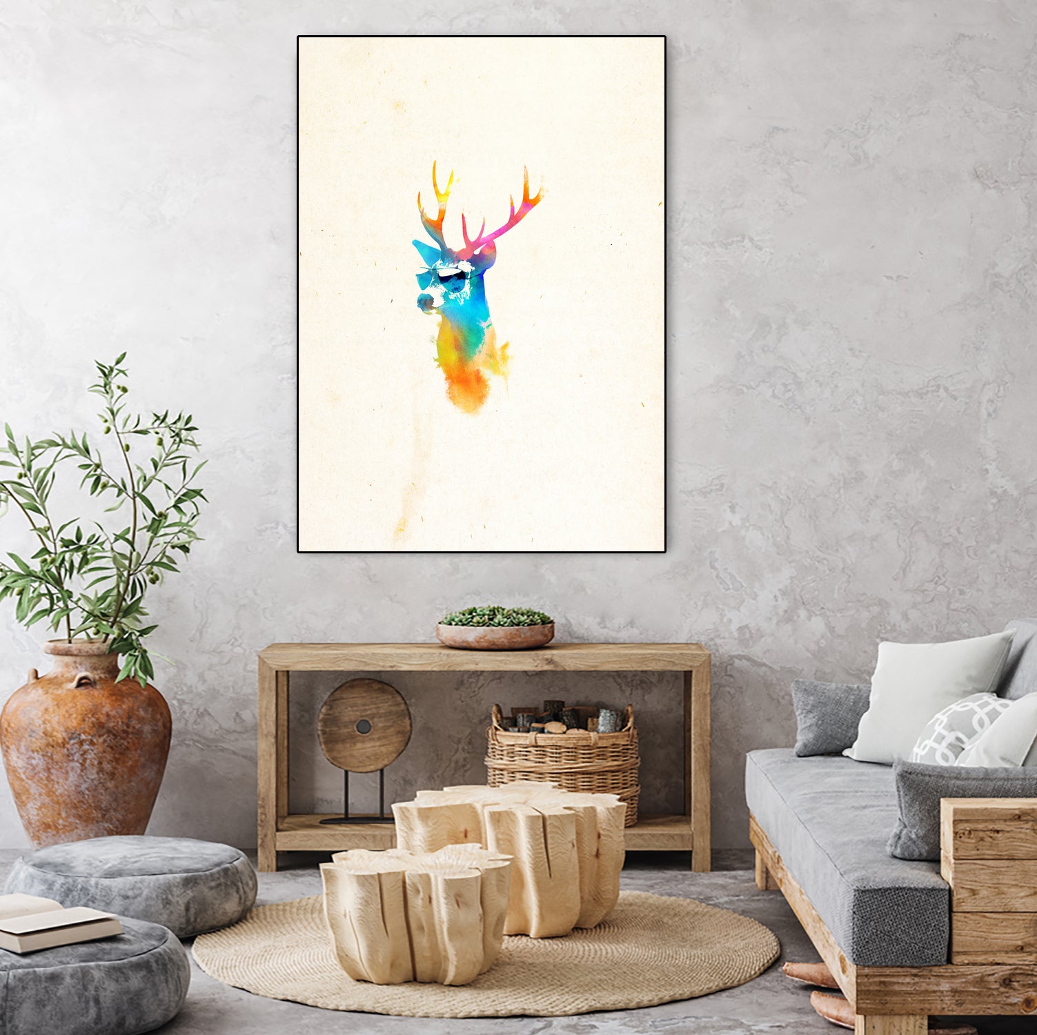 Sunny Stag by Robert Farkas on GIANT ART - orange digital painting