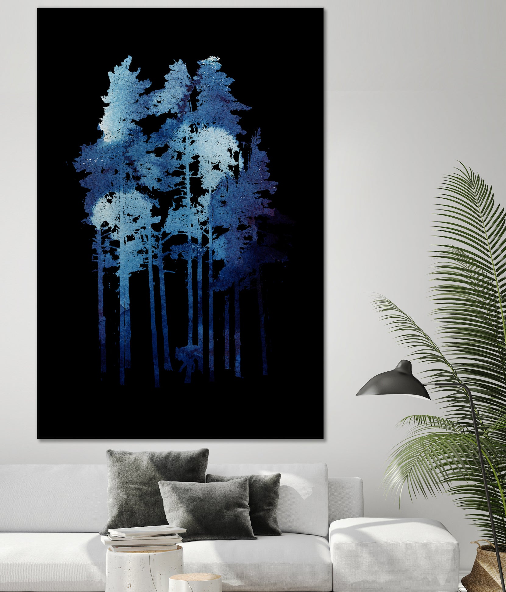 Winter wolf by Robert Farkas on GIANT ART - blue digital painting