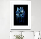 Winter wolf by Robert Farkas on GIANT ART - blue digital painting