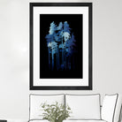 Winter wolf by Robert Farkas on GIANT ART - blue digital painting