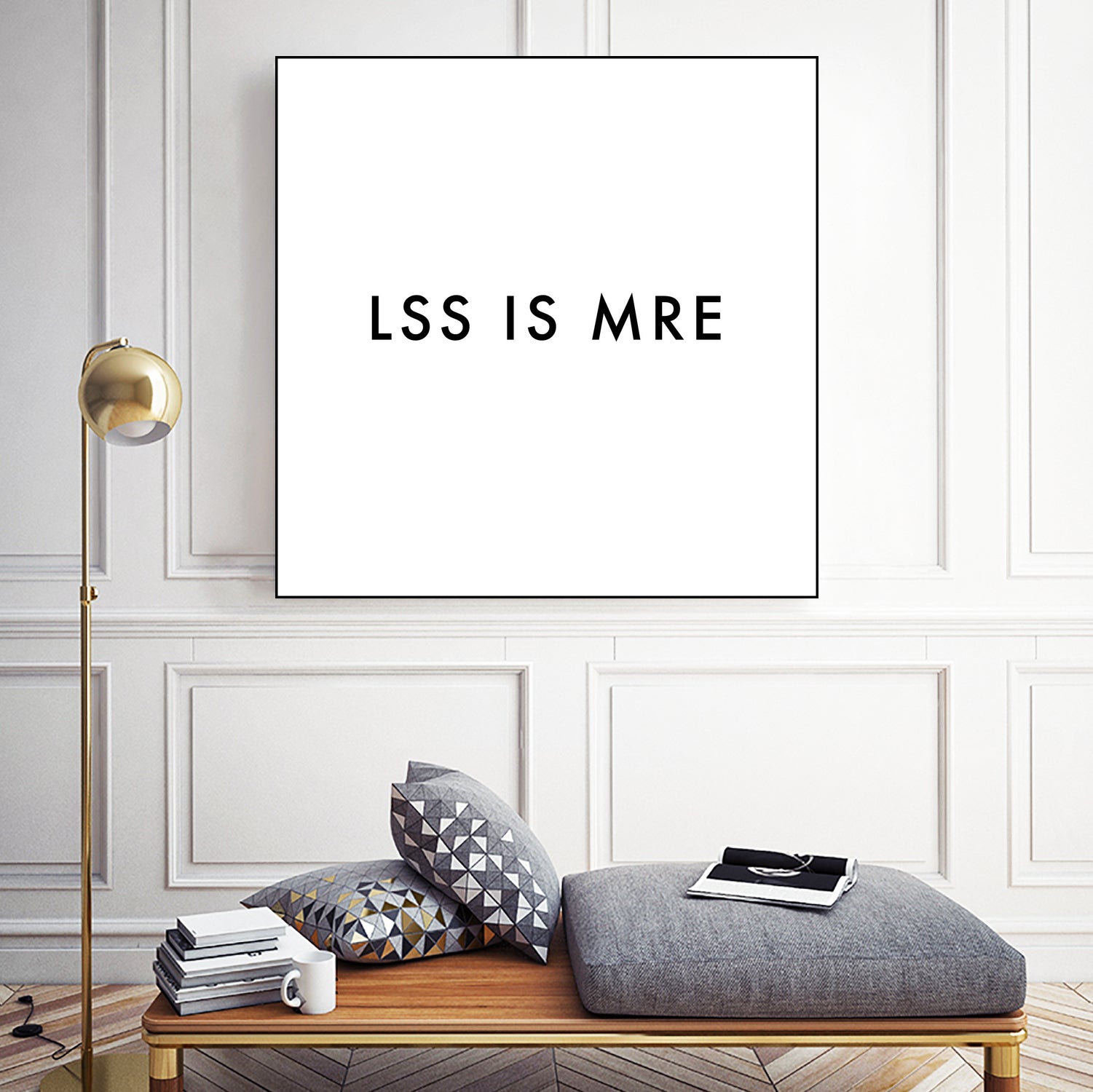 Less is more - White by Dominique Van Roey on GIANT ART - white typography