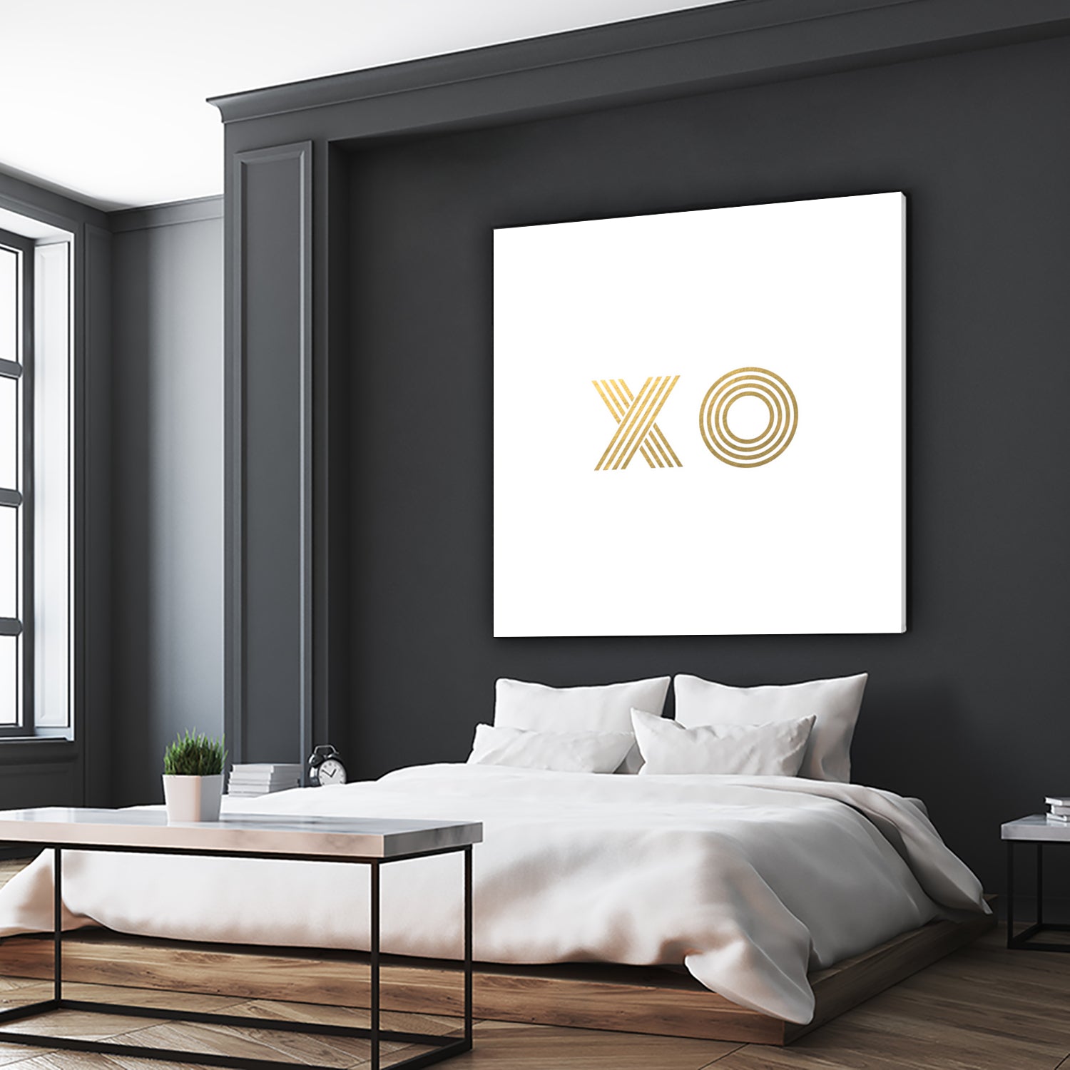 XO gold - minimal by Gale Switzer on GIANT ART - white typography